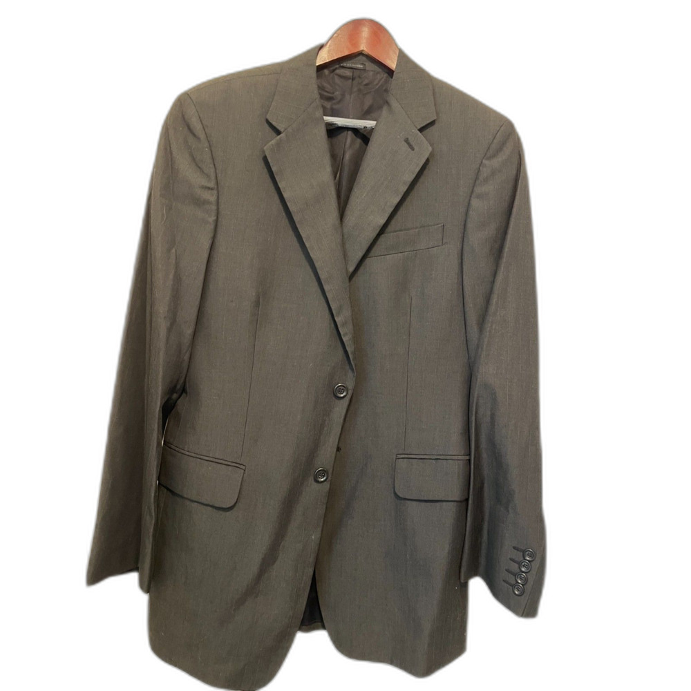 EXPRESS Mens Charcoal Grey Pinstripe Suit Jacket Blazer 2-Button Single Vent